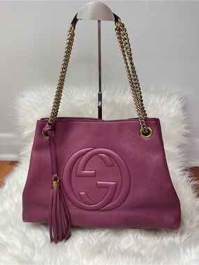 Gucci Soho Pebbled Leather Medium Tote with Certificate of Authenticity